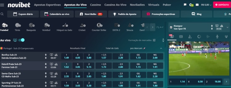 postas desportivas da Novibet, em análise