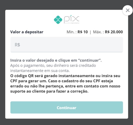 Depósitos na Plataforma