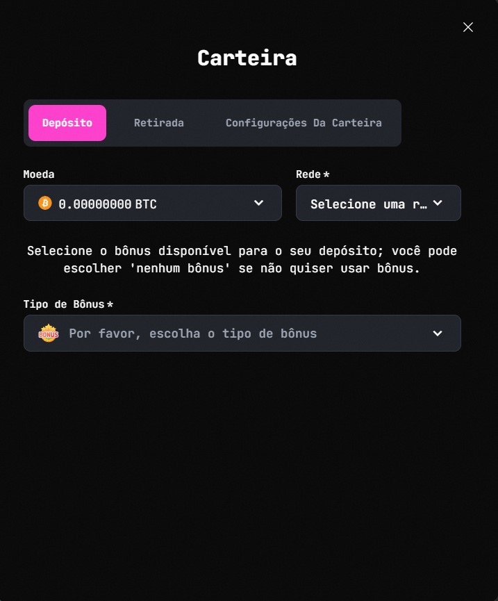 configuração da carteira de criptomoedas do cassino