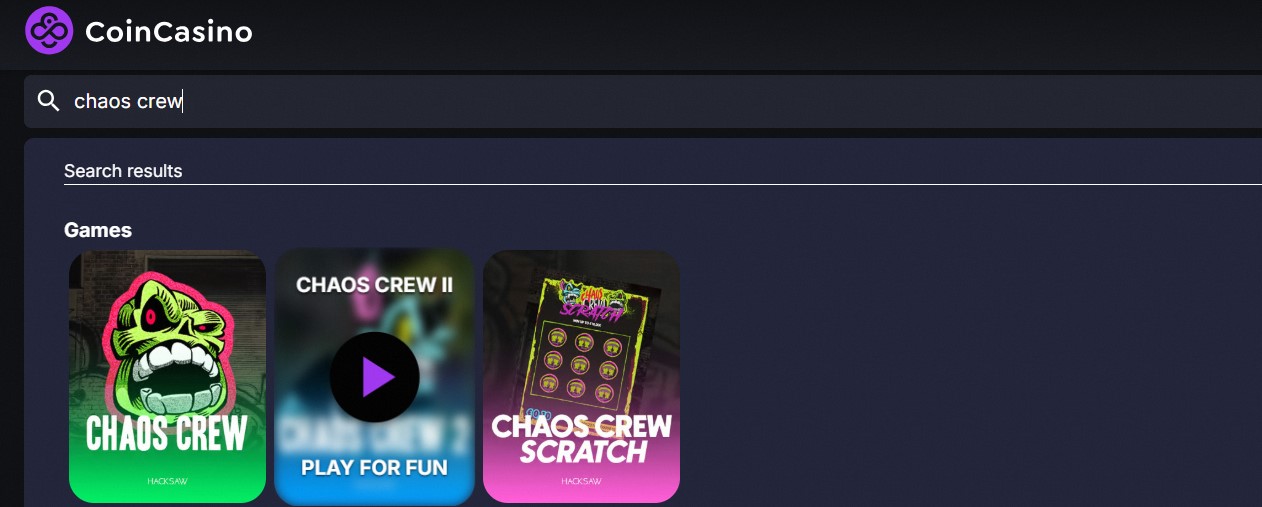 Chaos Crew 2 é um dos jogos de slots de CoinCasino