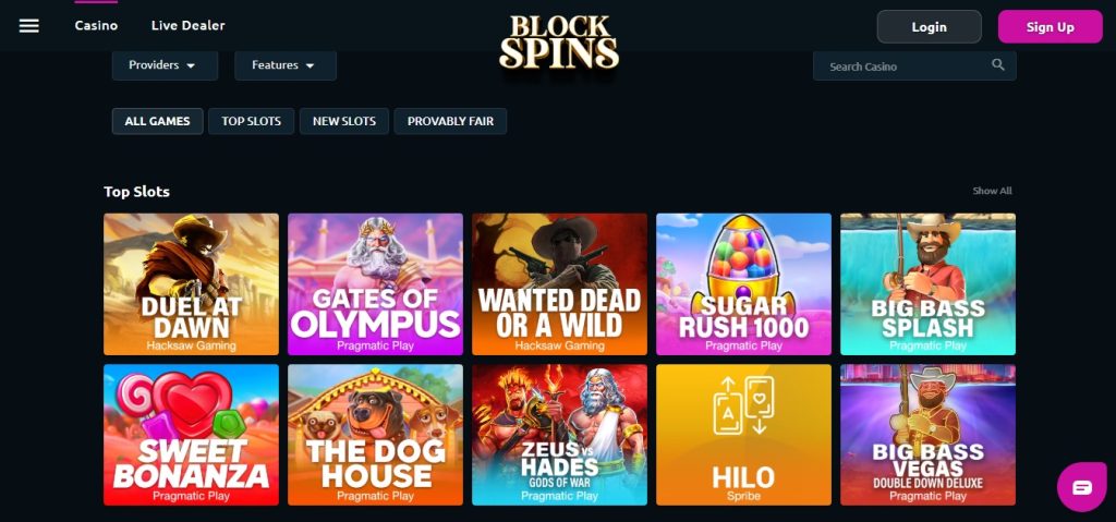 Blockspins tem um dos saques mais rápidos do mercado