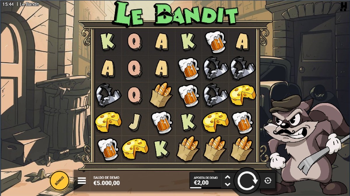 Tela de Início do jogo de slots Le Bandit