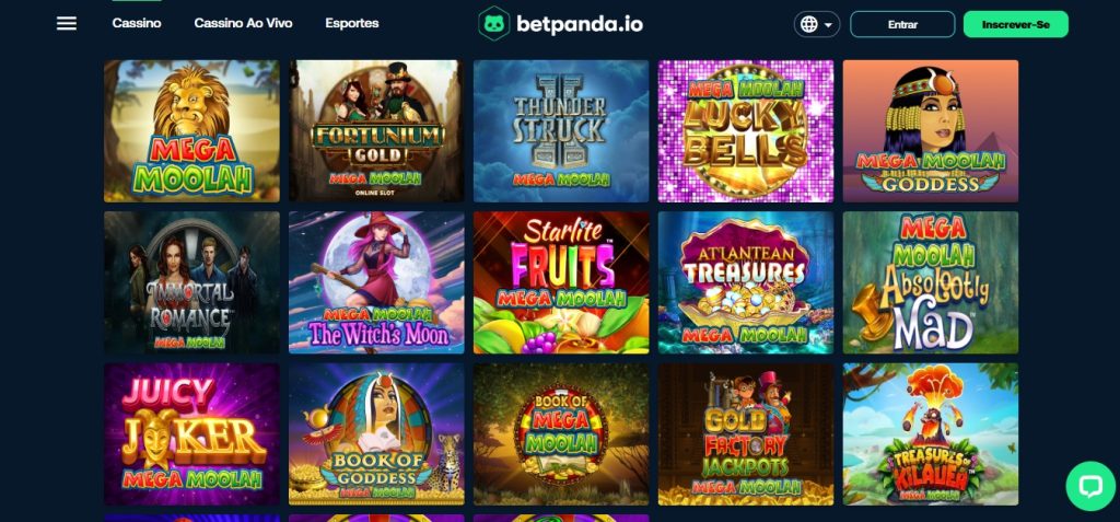 Diferentes versões de slots do Mega Moolah estão disponíveis no BetPanda