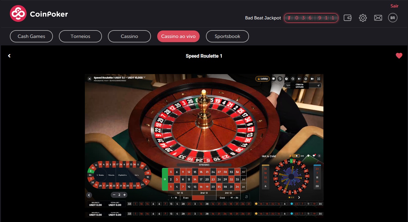 CoinPoker tem mesas de roleta ao Vivo