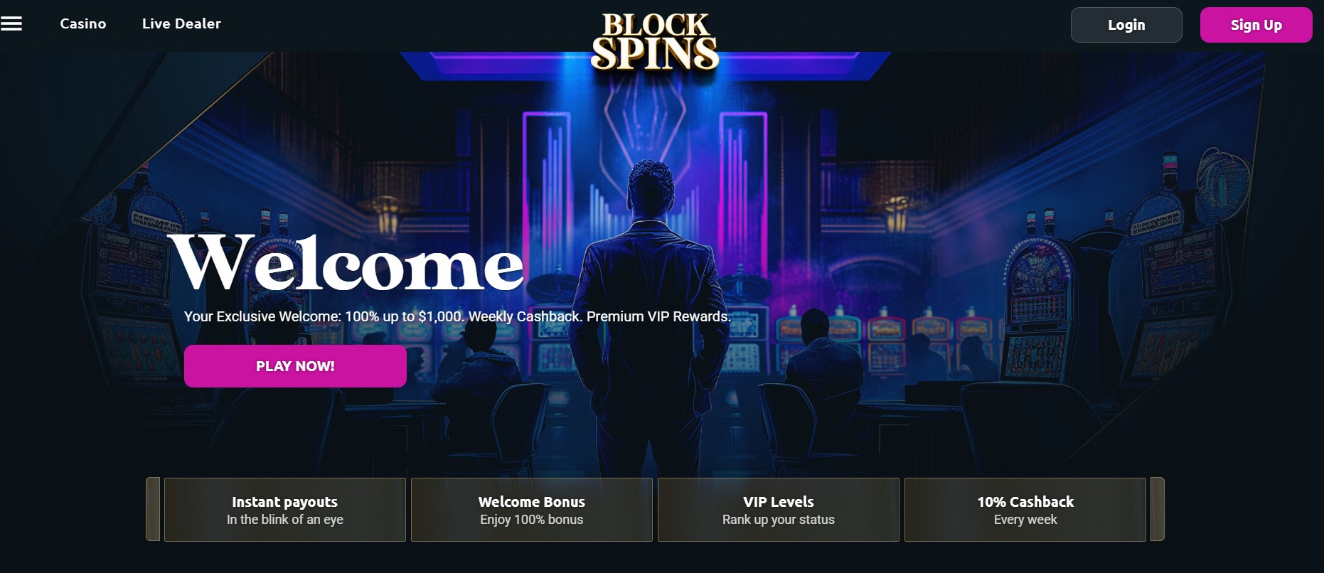 O cassino online Block Spins, oferece bônus de boas-vindas e recompensas VIP para novos jogadores.