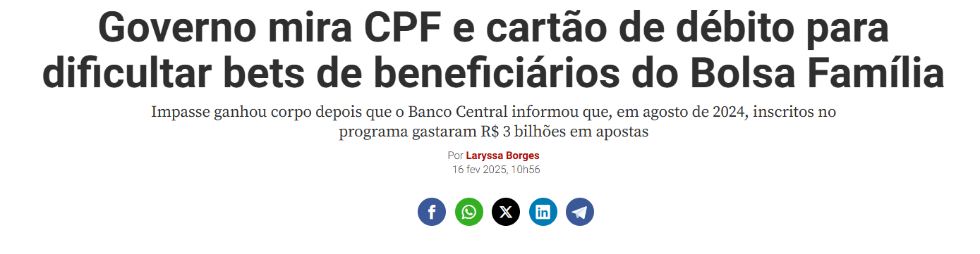 Bets na mira do governo