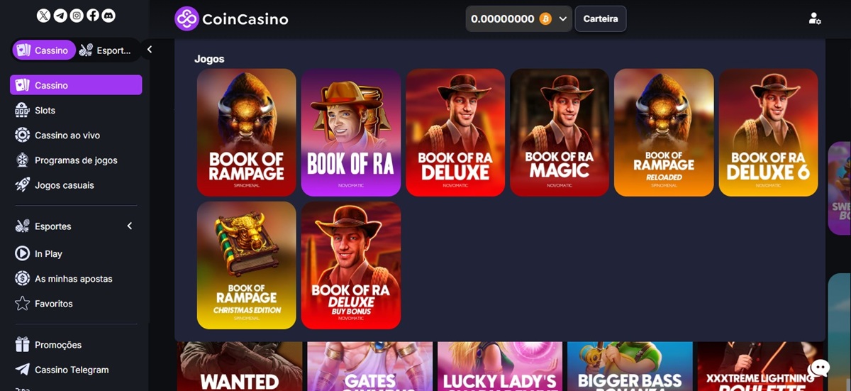 Versões do Book of Ra disponíveis no CoinCasino