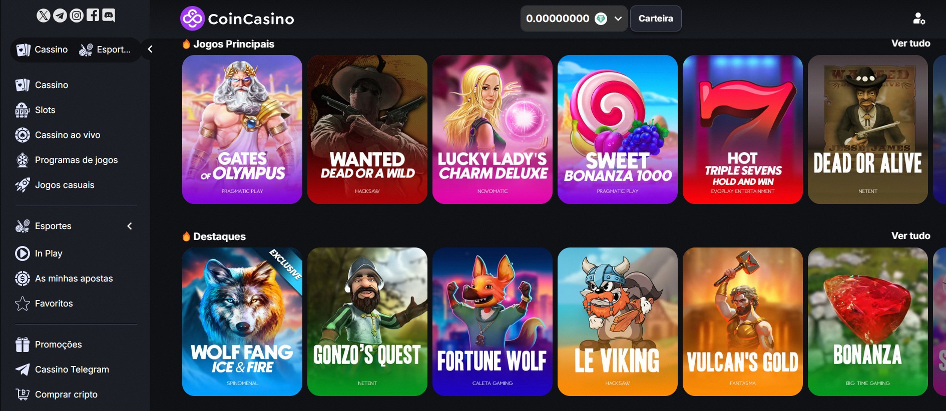 Jogos do CoinCasino