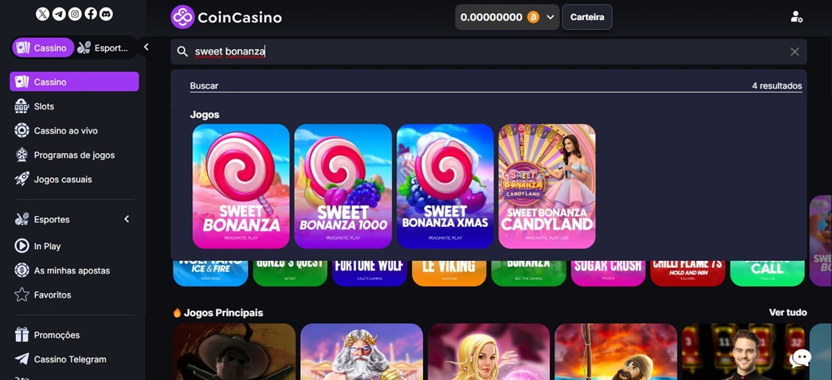 Variantes do jogo de slots Sweet Bonanza no Coincasino para jogar online