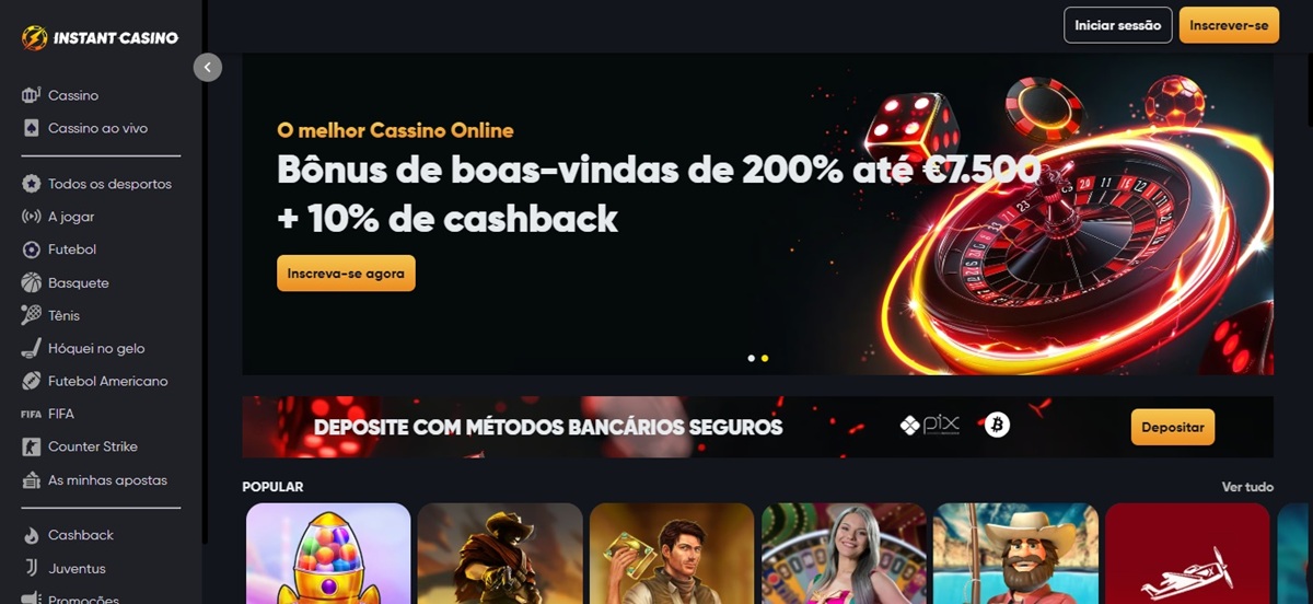 Instant Casino é um cassino online que aceita Bitcoin