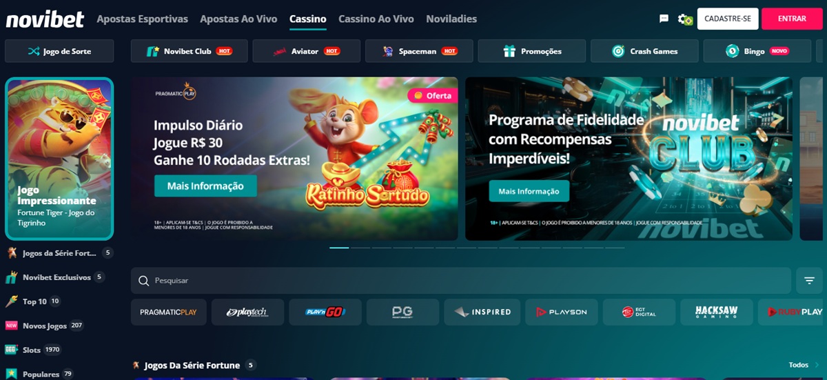 O cassino da Novibet oferece inúmeros slots para jogar
