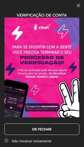 É preciso passar pelo processo de verificação (KYC) para começar na VBET Brasil