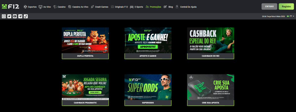 freebets e promoções f12bet