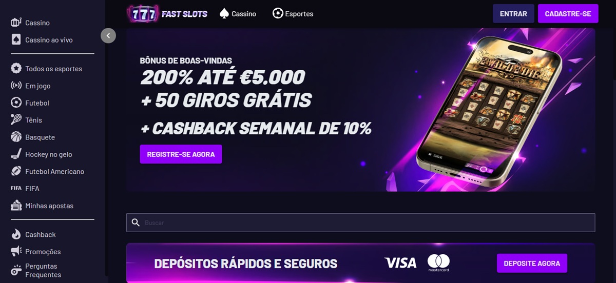 FastSlots é um dos cassinos com pagamentos mais rápidos do Brasil em 2025