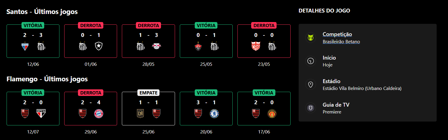 Santos x Flamengo