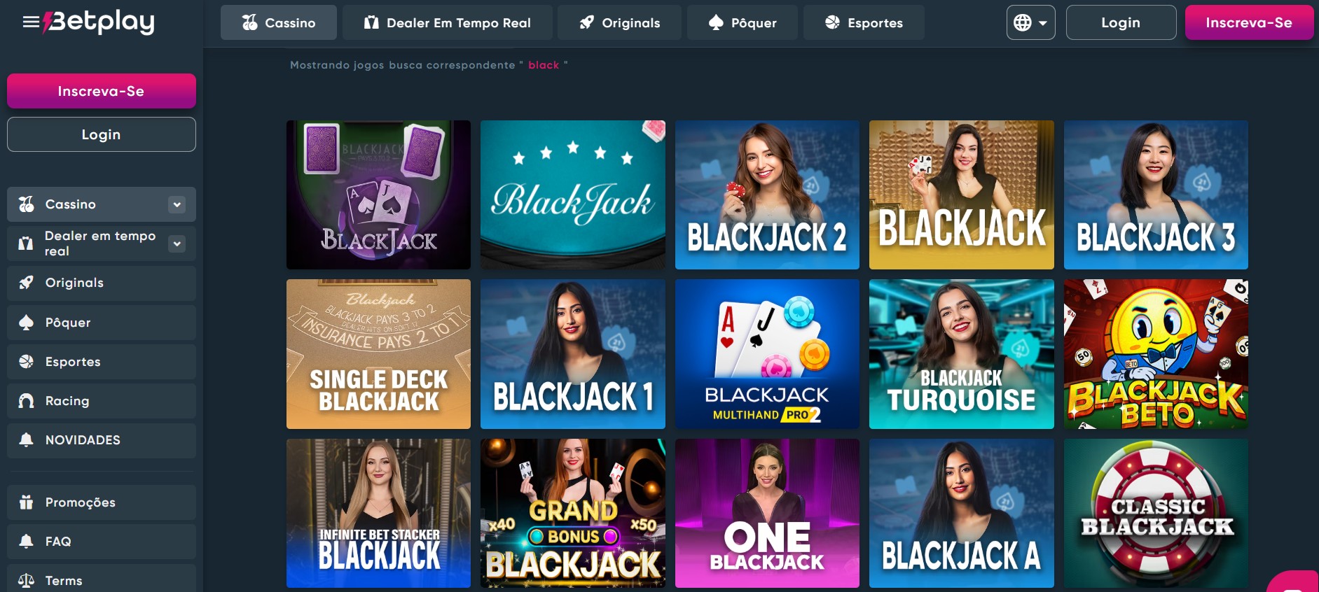 Blackjack no Betplay