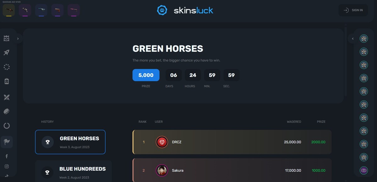 Interface Skinsluck