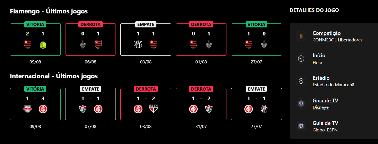 Flamengo x Internacional