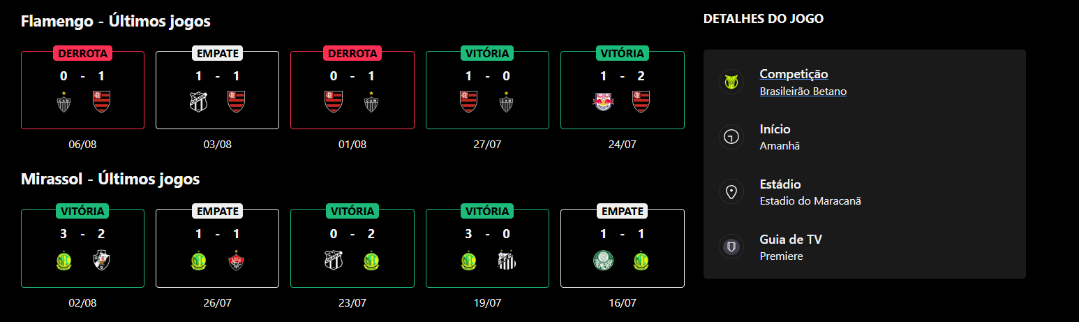 Flamengo x Mirassol