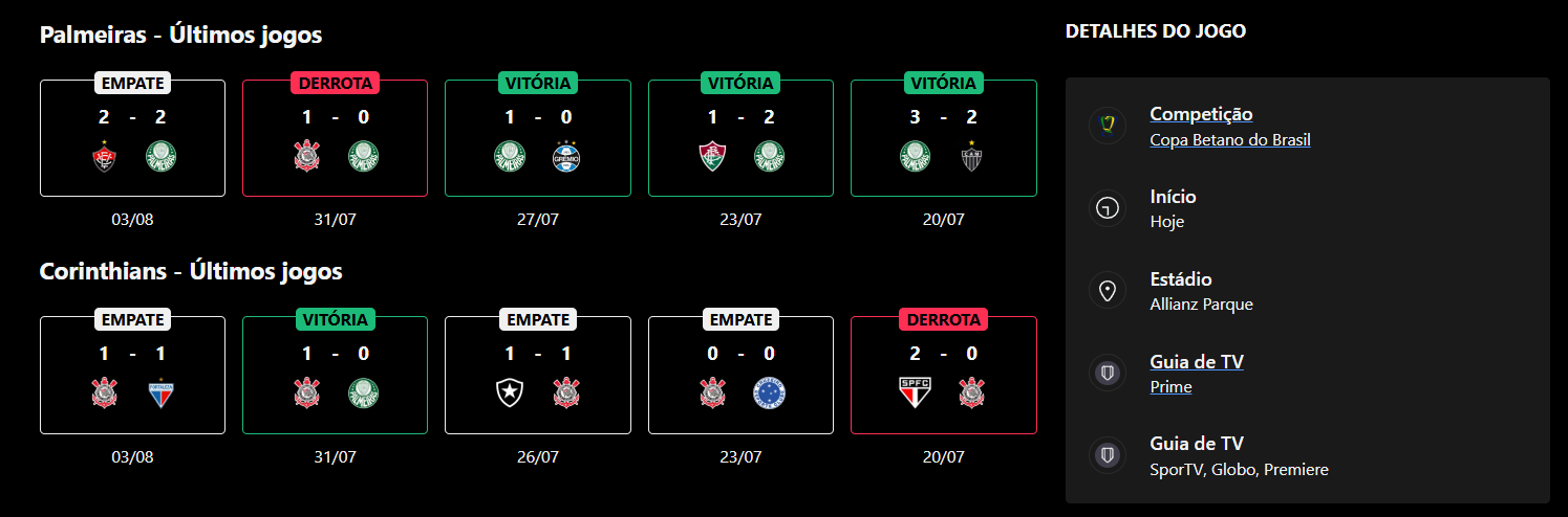 Palmeiras x Corinthians