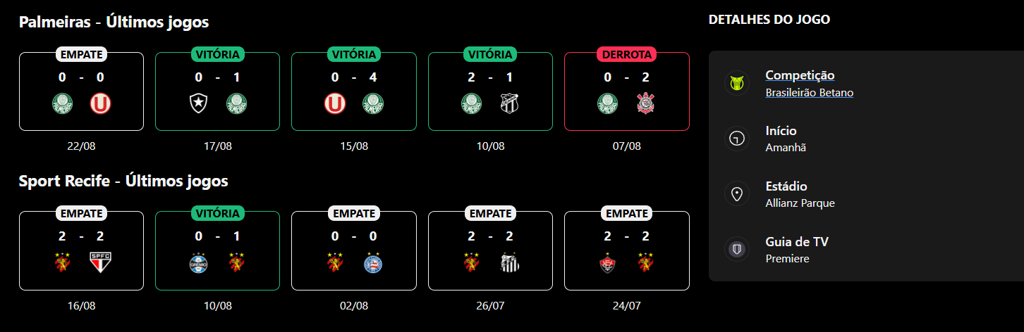 Palmeiras x Sport Recife