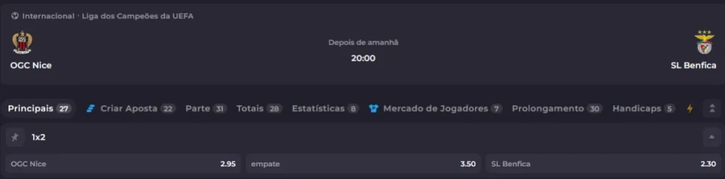 benfica x nice instant casino