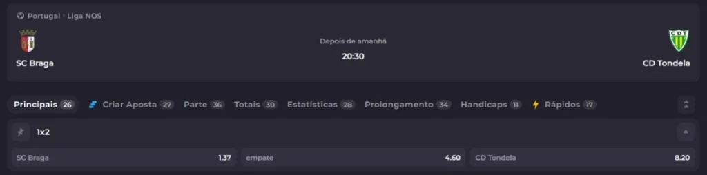 braga x tondela odds