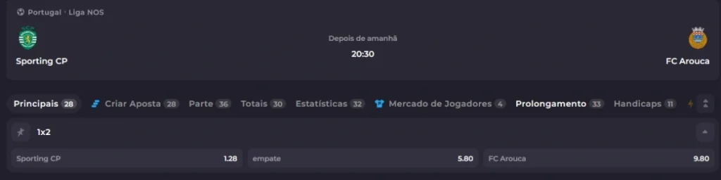 sporting x arouca - odds