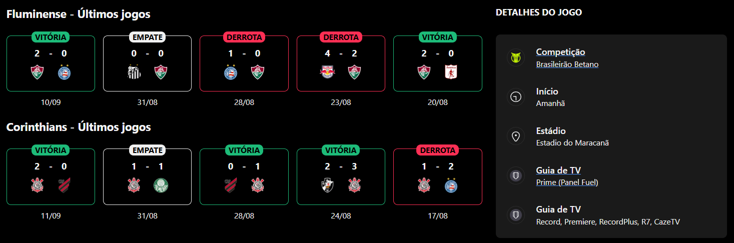 Fluminense x Corinthians