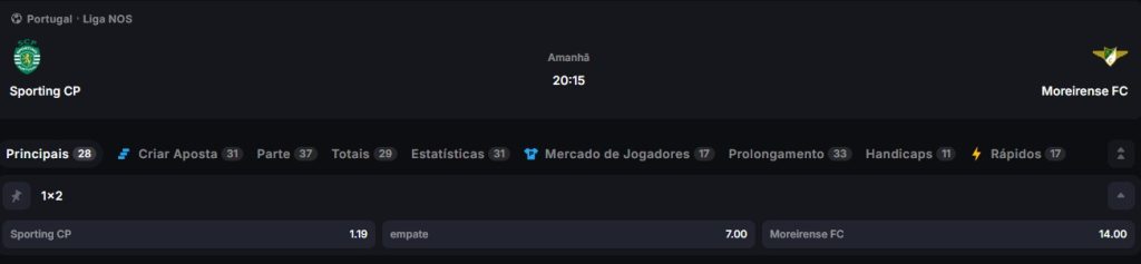 odds sporting x moreirense