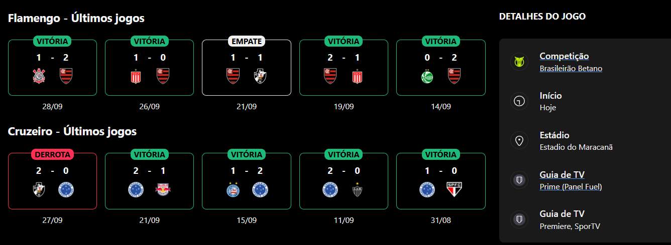 Flamengo x Cruzeiro