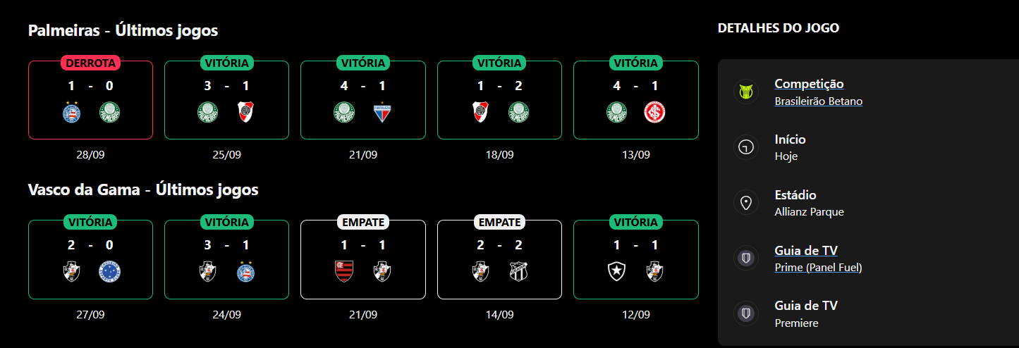 Palmeiras x Vasco