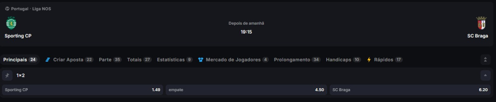 sporting x braga odds