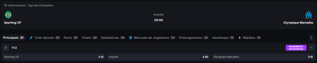 sporting marselha odds